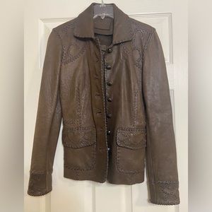 Stitch’s authentic tailored denim brand Hand Stitched Leather jacket Size Xs